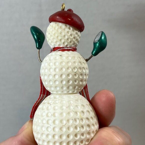VTG 1992 Hallmark Keepsake Ornament Golf's a Ball Snowman Golf Ball Ornament - Picture 2 of 11
